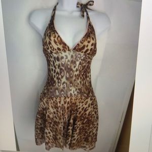 Sexy leopard print Brazilian dress